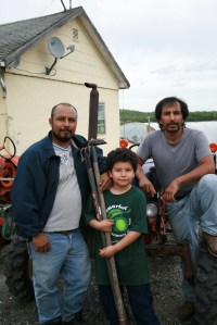 Martin and son Mimo, our veggie farmers & Pedro, our fruit farmer.