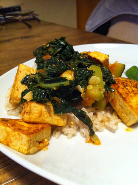 Curry Tofu Kale