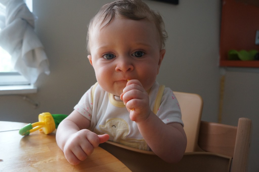 Munching on a roasted carrot stick